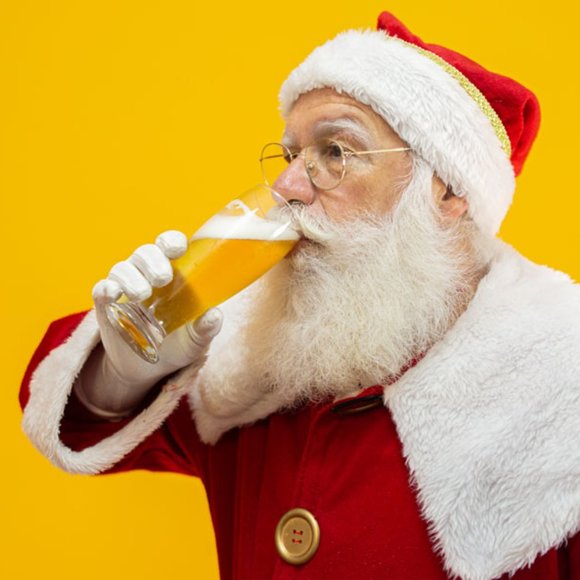 Holiday Silver Growler Santa Beer Ski Goggles Happy Holidays - Picture 8 of 8